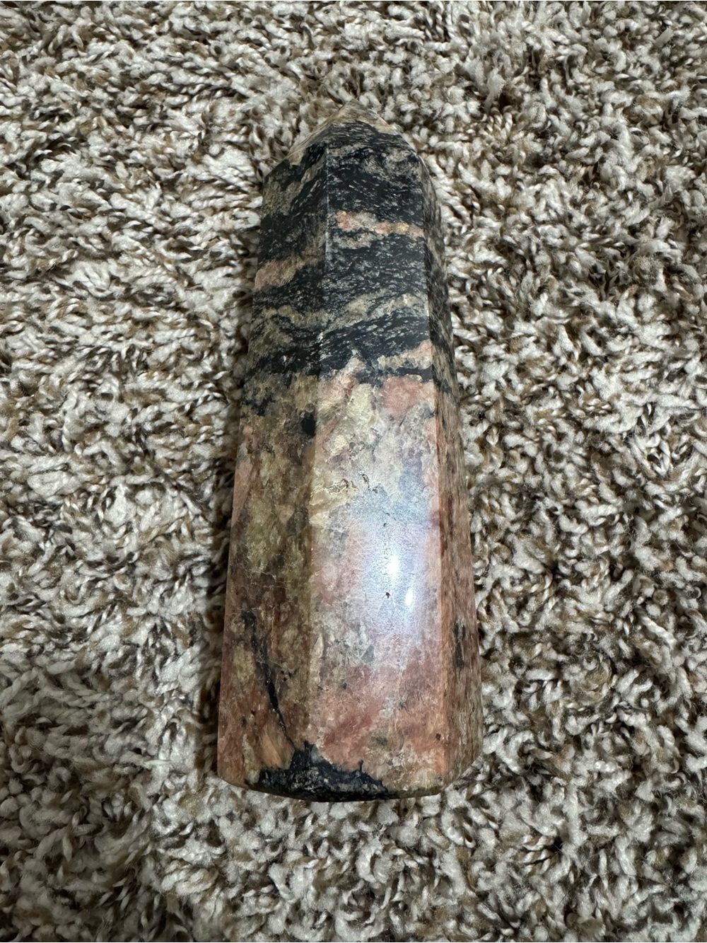 Large Rhodonite Crystal Tower Point – Polished Natural Stone